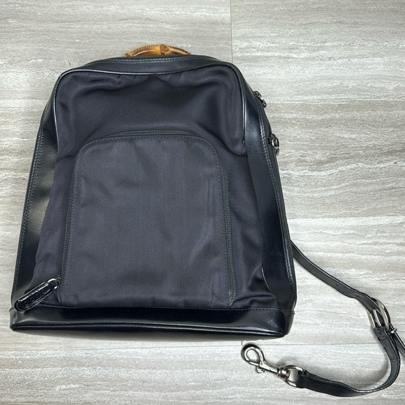 GUCCI Authentic Bamboo Patent Nylon One Strap Sling Backpack - Picture 1 of 16